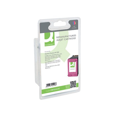 Q-CONNECT REMANUFACTURED INKJET CARTRIDGE CMY FOR HP F6U65AE F6U65AE-COMP