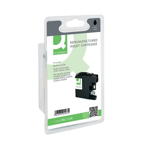Q-CONNECT BROTHER LC123 REMANUFACTURED INKJET CARTRIDGE BLACK RM-QC-6613-00