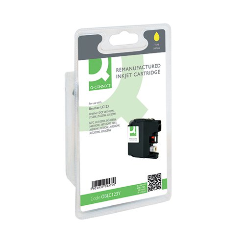 Q-CONNECT BROTHER LC123 REMANUFACTURED INKJET CARTRIDGE YELL