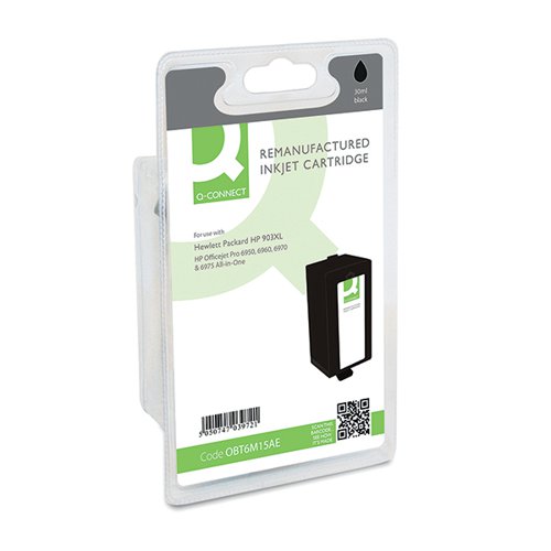 Q-CONNECT REMANUFACTURED INKJET CARTRIDGE BLACK FOR HP T6M15AE T6M15AE-COMP