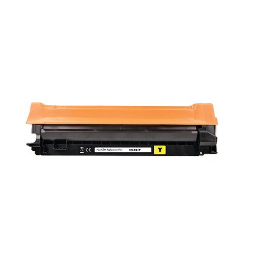 Q-CONNECT BROTHER TN-421Y COMPATIBLE TONER CARTRIDGE STANDARD YIELD YELLOW TN-421Y-COMP