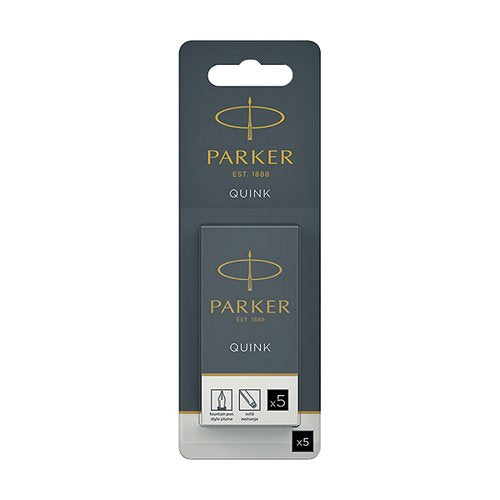 PARKER QUINK PERMANENT INK CARTRIDGE 12X5 BLACK (PACK OF 60)