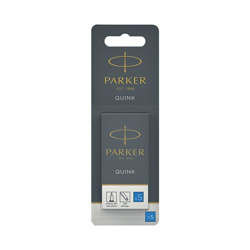 PARKER QUINK PERMANENT INK CARTRIDGE 12X5 BLUE (PACK OF 60)