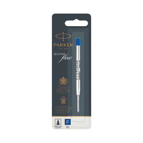 PARKER QUINK BALLPOINT PEN REFILL FINE BLUE BLISTER (PACK OF