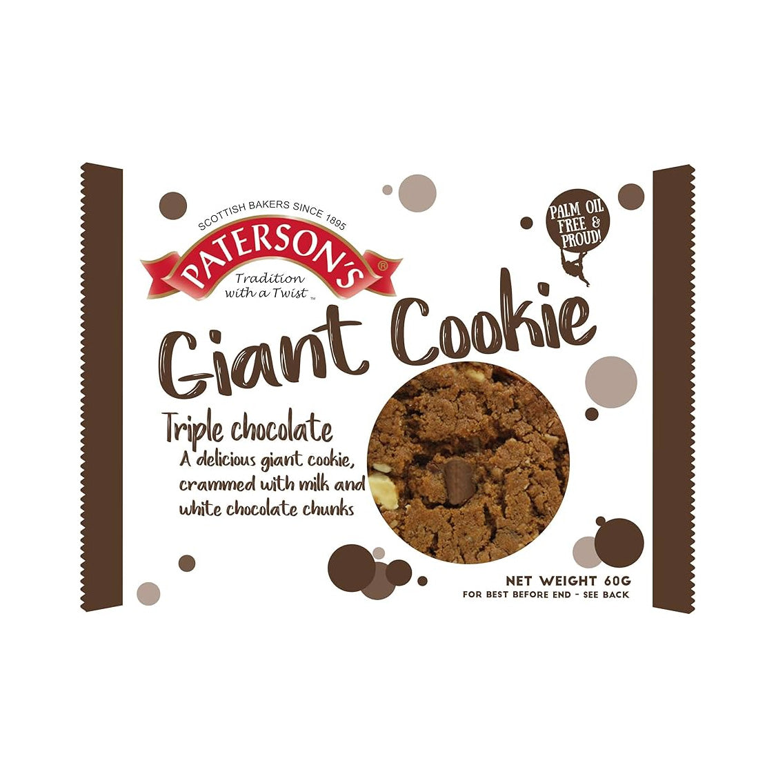 PATERSON's GIANT TRIPLE CHOC COOKIE (60g) x 18