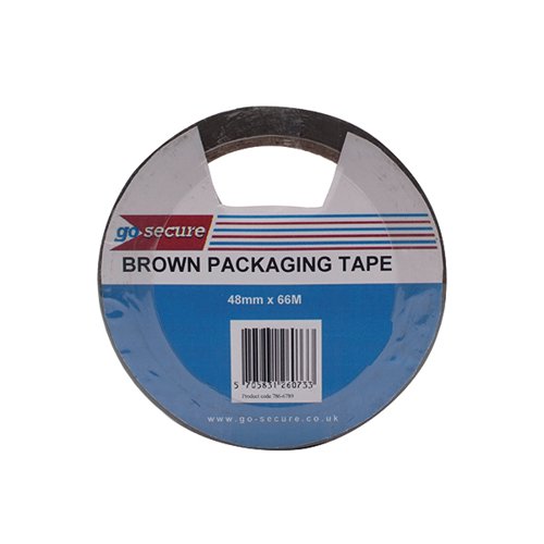 GOSECURE PACKAGING TAPE 50MMX66M BROWN (PACK OF 6) PB02296