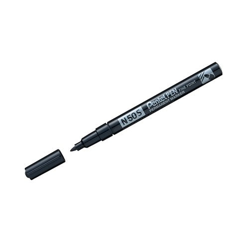 PENTEL N50S PERMANENT BULLET MARKER FINE BLACK (PACK OF 12)