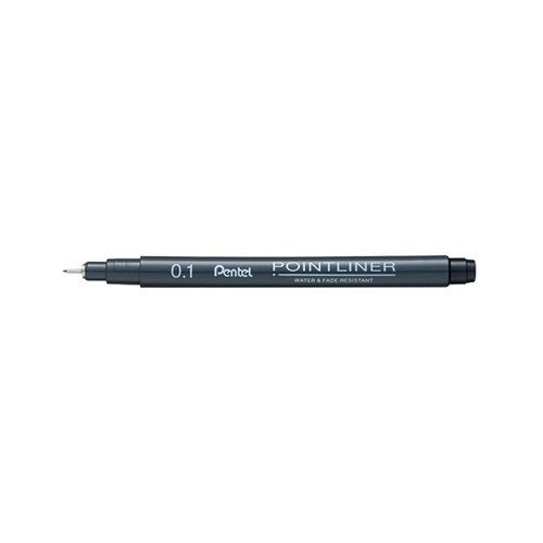 PENTEL POINTLINER PIGMENT LINER 0.1MM BLACK (PACK OF 12) S20