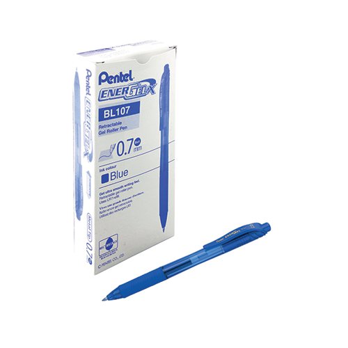 PENTEL ENERGEL X RETRACTABLE GEL PEN MEDIUM BLUE (PACK OF 12