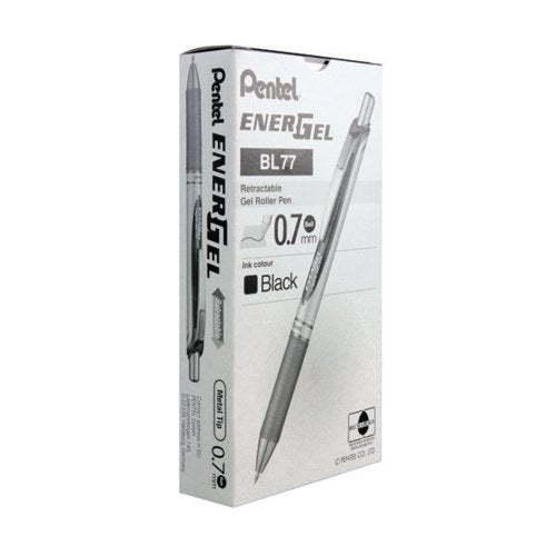 PENTEL ENERGEL XM RETRACTABLE GEL PEN MEDIUM BLACK (PACK OF