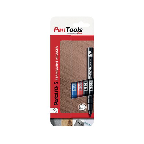 PENTEL N50S PERMANENT MARKER BULLET ASSORTED (PACK OF 4) N50