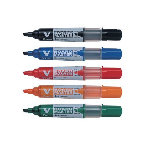 PILOT V-BOARD MASTER CHISEL TIP MEDIUM ASSORTED (PACK OF 10)