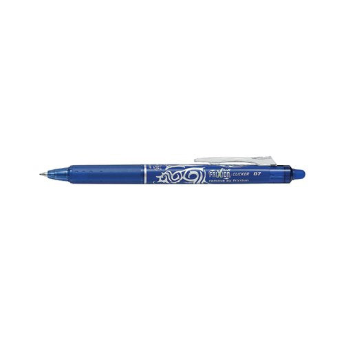 PILOT FRIXION CLICKER RETRACTABLE ROLLERBALL PEN MEDIUM BLUE