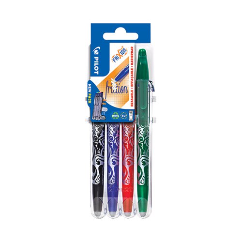 PILOT FRIXION SET2GO ROLLERBALL PENS ASSORTED (4 PACK) 31319