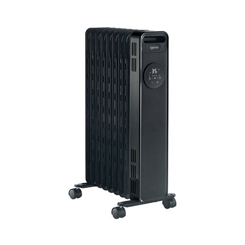 IGENIX 2000W DIGITAL OIL FILLED RADIATOR WITH TIMER BLACK IG