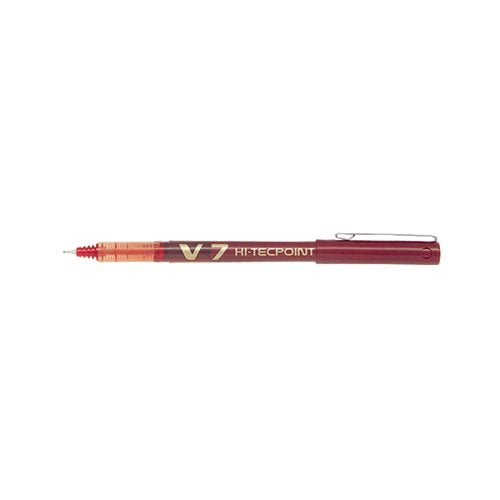 PILOT V7 HI-TECPOINT ULTRA ROLLERBALL PEN FINE RED (PACK OF