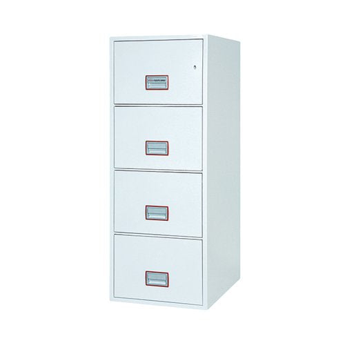 PHOENIX FS2274K VERTICAL FIRE FILE 4 DRAWER KEY LOCK WHITE F