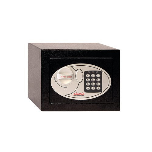 PHOENIX BLACK COMPACT HOME AND OFFICE SECURITY SAFE SIZE 1 E