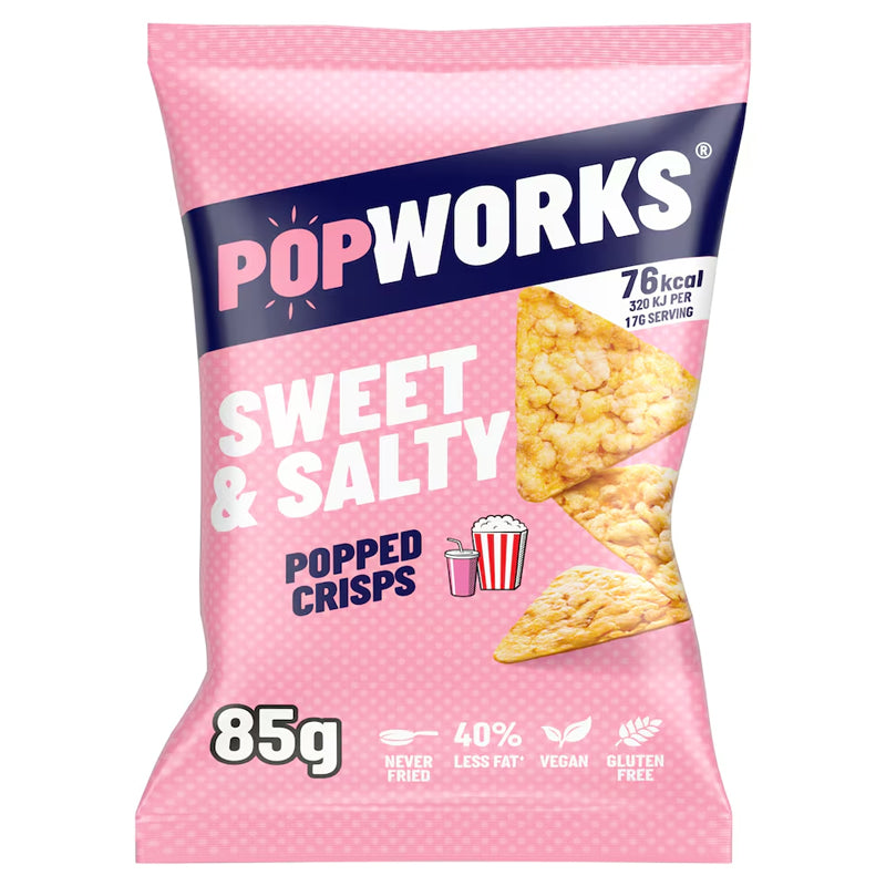POPWORKS SWEET & SALTY POPPED CRISPS (85g) x 12
