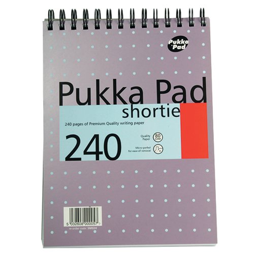 PUKKA PAD RULED WIREBOUND METALLIC SHORTIE NOTEPAD 240 PAGES