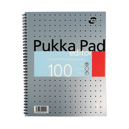 PUKKA PAD RULED METALLIC WIREBOUND EDITOR NOTEPAD 100 PAGES