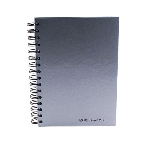 PUKKA PAD SILVER RULED WIREBOUND NOTEBOOK 160 PAGES A5 (PACK