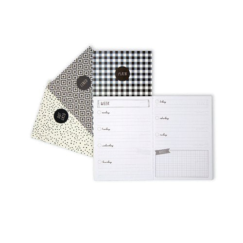 PUKKA PADS CARPE DIEM NOTEBOOK MONOCHROME A6 (PACK OF 4) 936