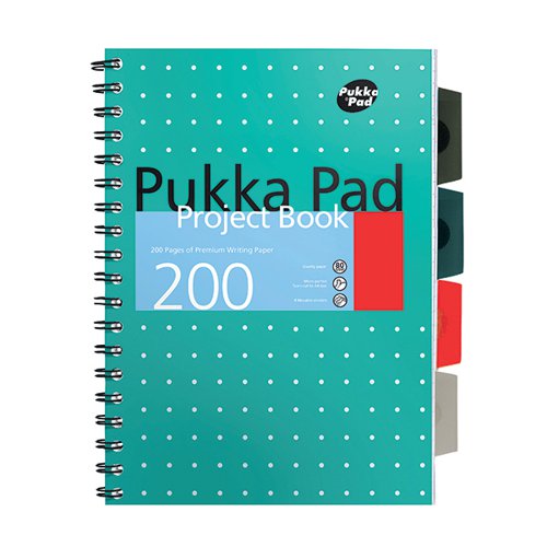 PUKKA PAD METALLIC COVER WIREBOUND PROJECT BOOK A4+(3 PACK)