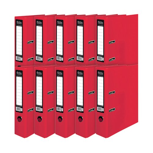 PUKKA BRIGHTS LEVER ARCH FILE A4 RED (10 PACK) BR-7758