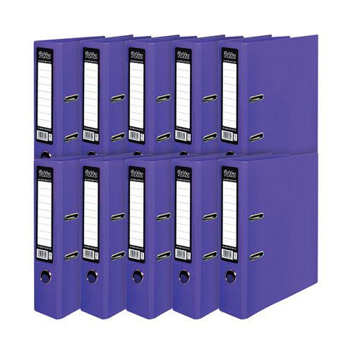 PUKKA BRIGHTS LEVER ARCH FILE A4 PURPLE (10 PACK) BR-7762