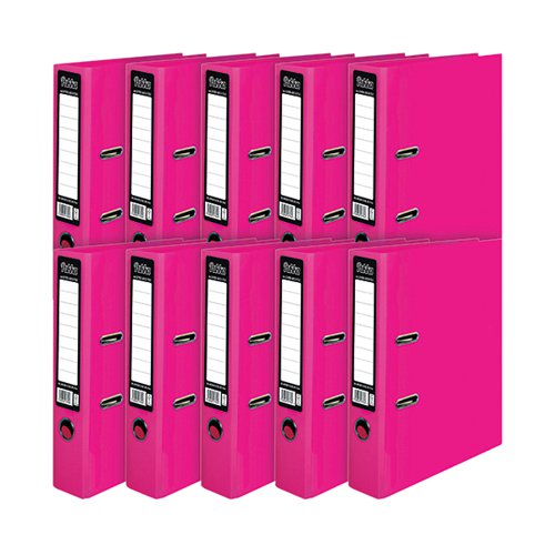 PUKKA BRIGHTS LEVER ARCH FILE A4 PINK (10 PACK) BR-7764