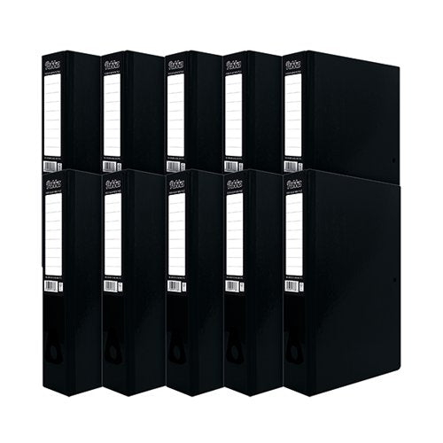 PUKKA BRIGHTS BOX FILE FOOLSCAP BLACK (10 PACK) BR-7773