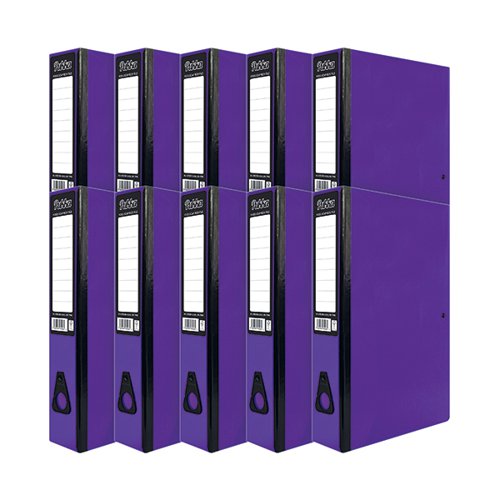 PUKKA BRIGHTS BOX FILE FOOLSCAP PURPLE (10 PACK) BR-7778