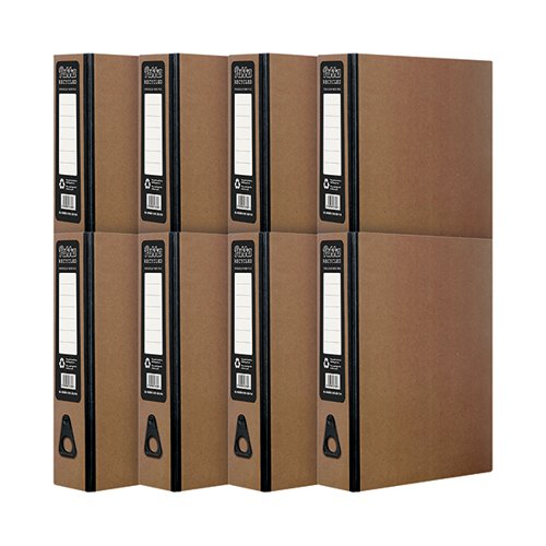 PUKKA RECYCLED BOX FILE FOOLSCAP KRAFT (PACK OF 8) RF-9487
