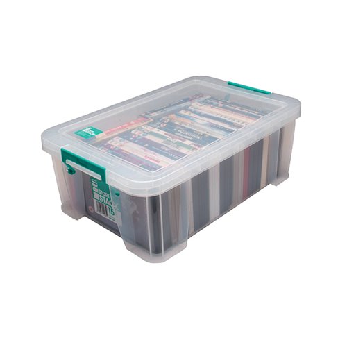 STORESTACK 15 LITRE STORAGE BOX W300XD470XH170MM CLEAR RB110