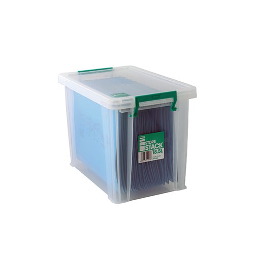 STORESTACK 18.5 LITRE STORAGE BOX W400XD260XH290MM CLEAR RB1