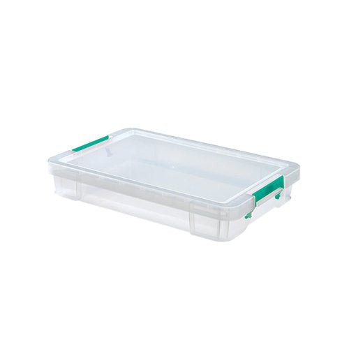 STORESTACK 12 LITRE STORAGE BOX W550XD360XH90MM CLEAR RB7589