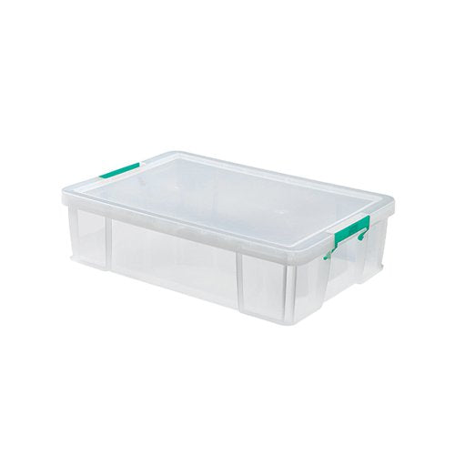STORESTACK 37 LITRE STORAGE BOX W680XD440XH170MM CLEAR RB758
