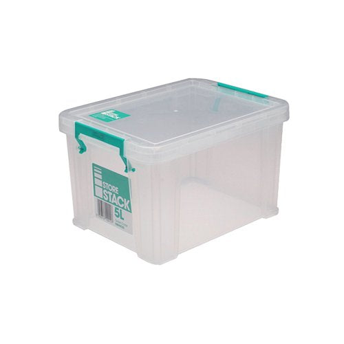 STORESTACK 5 LITRE STORAGE BOX W260XD190XH150MM CLEAR RB9012
