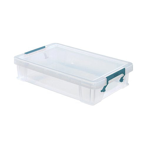 STORESTACK 5.5 LITRE STORAGE BOX W400XD255XH80MM CLEAR RB901