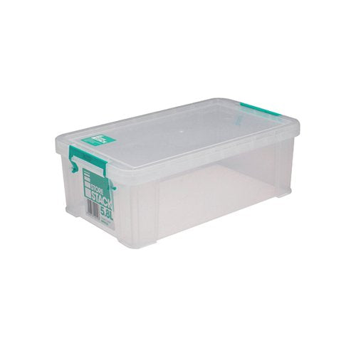 STORESTACK 5.8 LITRE STORAGE BOX W350XD190XH120MM CLEAR RB90