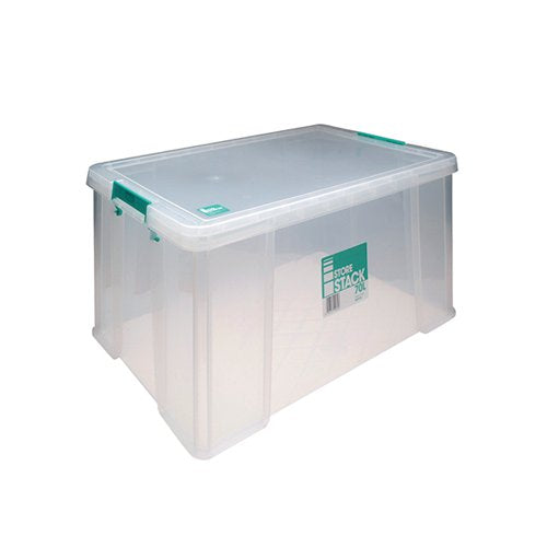 STORESTACK 70 LITRE STORAGE BOX W660XD450XH320MM CLEAR RB901