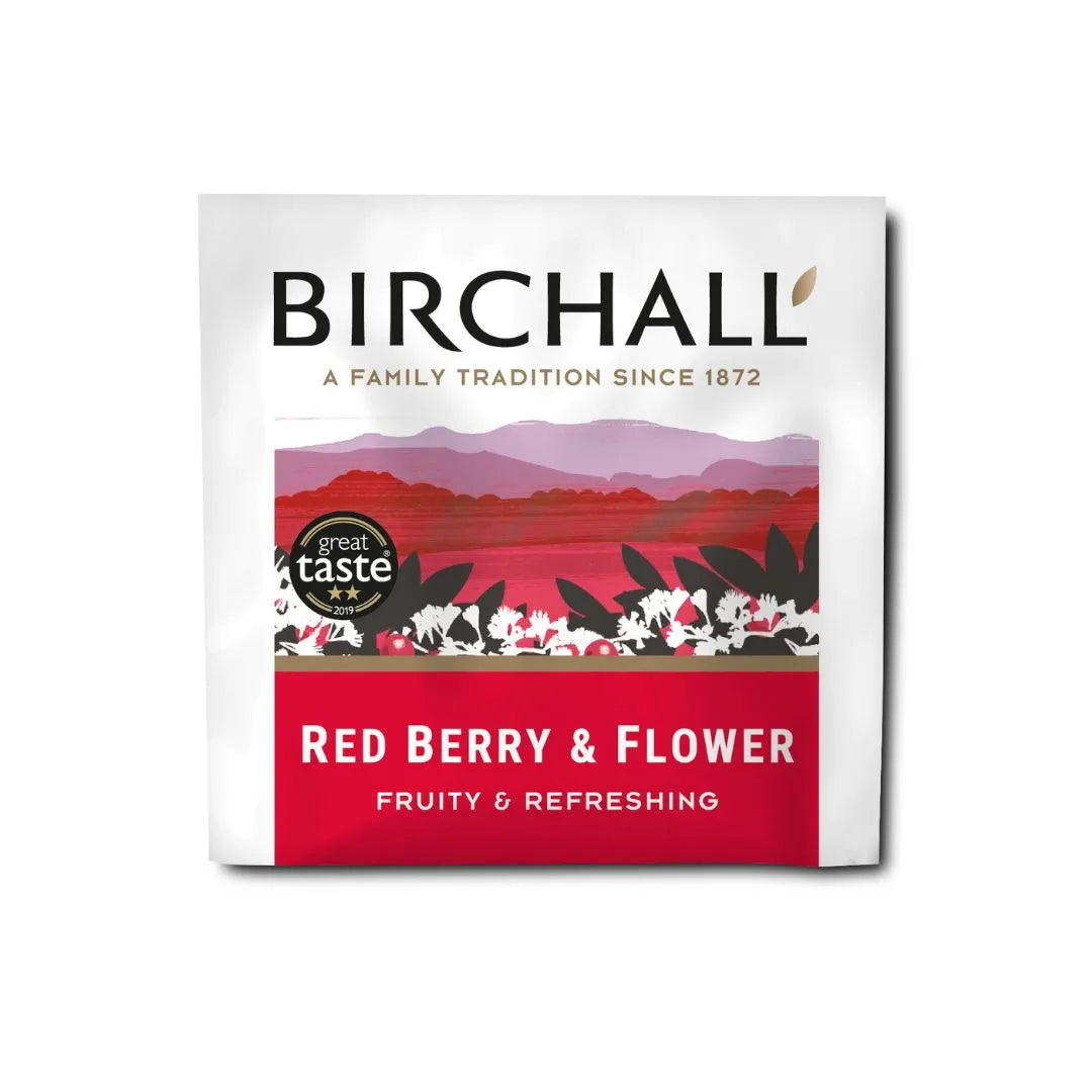 BIRCHALL RED BERRY & FLOWER PLANT BASED ENVELOPED PRISM (200 TEA BAGS) x 1