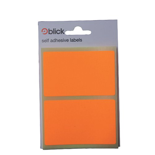 BLICK FLUORESCENT LABELS IN BAGS 50X80MM 8 PER BAG ORANGE (P