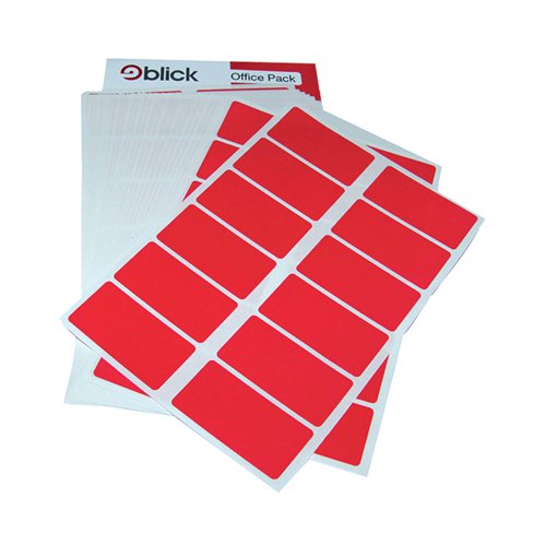 BLICK LABELS IN OFFICE PACKS 25MMX50MM RED (320 PACK) RS0199