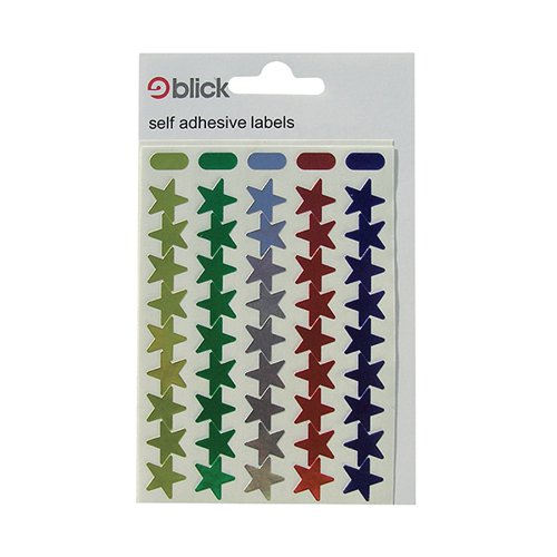BLICK METALLIC STARS 14MM ASSORTED 90 PER BAG (PACK OF 1800)