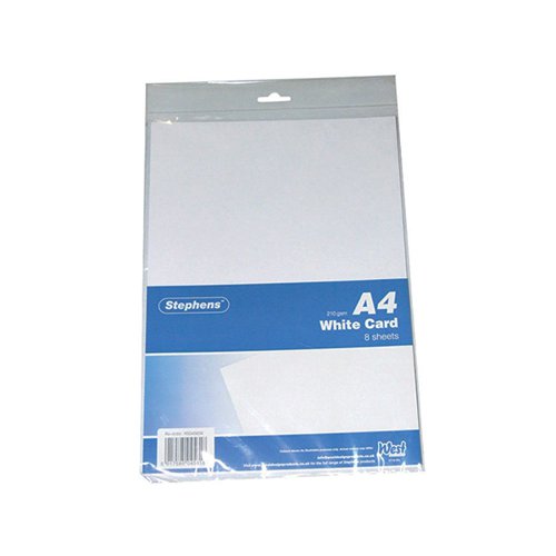 STEPHENS WHITE A4 CRAFT CARD X10 SHEETS (PACK OF 8) RS045656