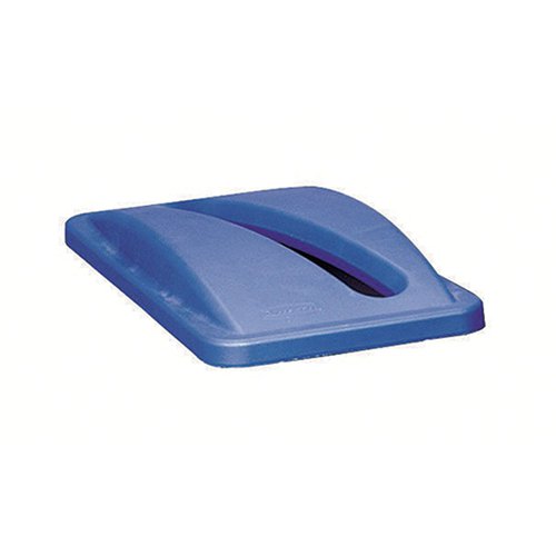 RUBBERMAID SLIM JIM BIN LID FOR RECYCLING PAPER BLUE FG27038