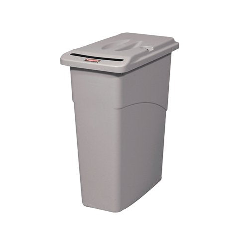 RUBBERMAID SLIM JIM CONFIDENTIAL WASTE CONTAINER GREY FG9W15