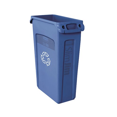 RUBBERMAID SLIM JIM VENTED CONTAINER 87L BLUE FG354007BLUE